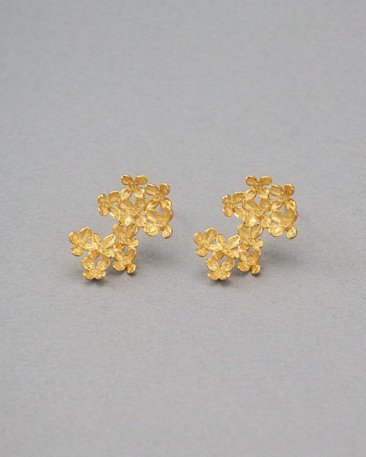 Gold and Silver Osmanthus Earrings 2