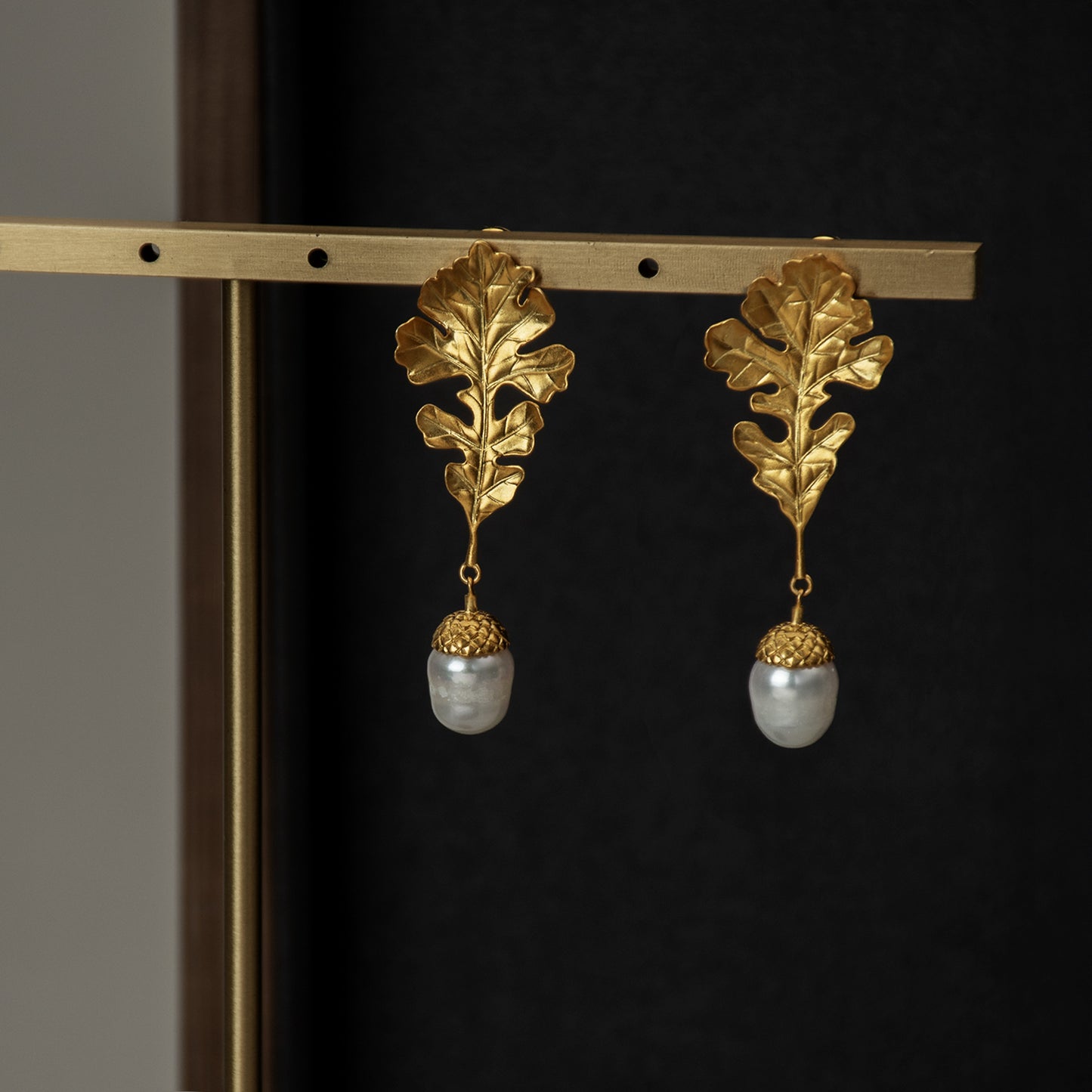 木の実、柏の葉ピアス